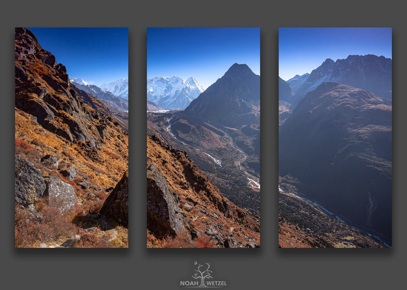 Yalung Glacier Valley - Triptych